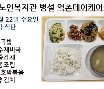 [데이케어] 2023년 11월 22일 수요일 중식 식단 공개 이미지