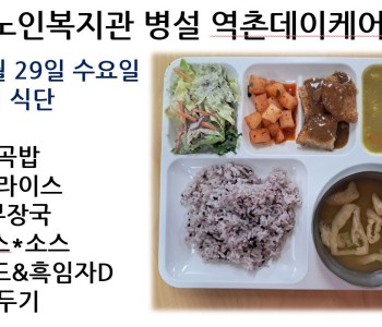 [데이케어] 2023년 11월 29일 수요일 중식 식단 공개 이미지